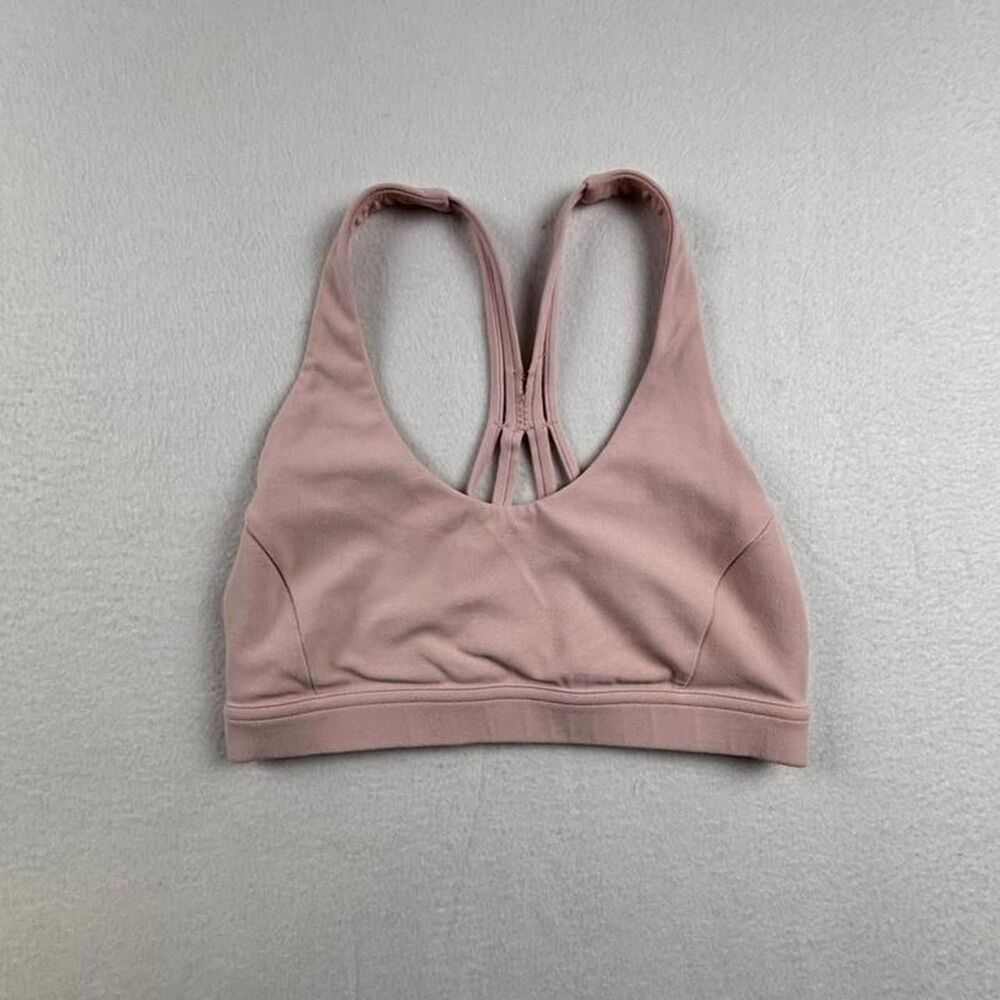 Lululemon Pink Cross Back Sports Bra Women’s Size 4 Yoga Strappy